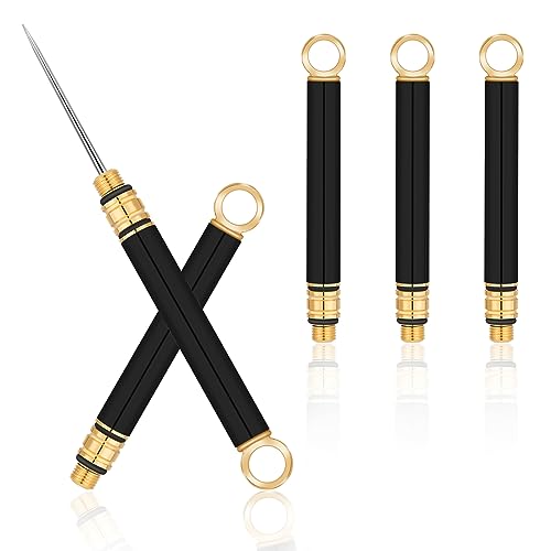 Image of Titanium Toothpick Holder, Portable 3 PCS Metal Toothpicks for Teeth, Mini Reusable Stainless Steel Toothpick Pocket Toothpicks for Home Outdoor,Black