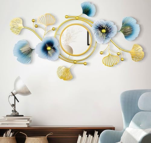 WUDLEP Large Decorative Wall Mirrors, 83 x 48cm Creative Metal Gi...