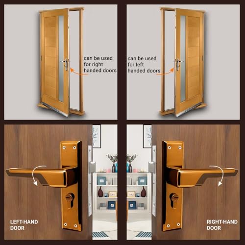 Image of Volo Luxury Series 8 inch Plate Mortise Door Lock | Bedroom Door Lock with Brass Cylinder and 8 inch Lock Body for Home /Hotels /Office with 3 Brass Computerised Keys (PVD Rose Gold)