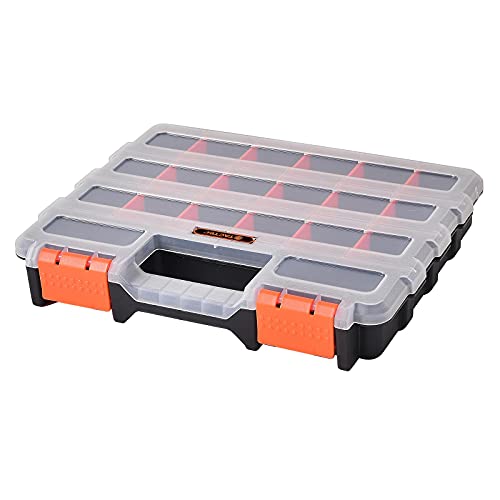 TACTIX Sortimentskasten Organizer Box Kleinteilemagazin Sortierbox (25,5 x 21 x 4 cm)
