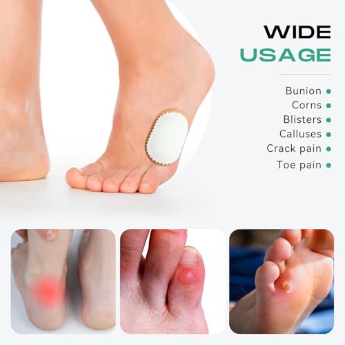 Image of Nuanchu 60 Pieces Bunion Cushions Self-Adhesive Bunion Pads Foot Callus Patches Foot Blister Shoe Accessories Women Men Feet Heel Protector Pads(White,M)