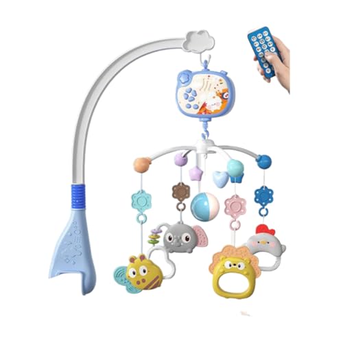 GrsMisベッドメリー オルゴール モビール 360度回転 ベッドメリー オルゴール 自動 回転 スタンド 床置き おすすめ 音楽 投影 リモコン付 子供用寝具 赤ちゃん 新生児 おしゃれ おもちゃ 0歳 1歳 ベビーベッドおもちゃ 出産祝い 贈り物 (