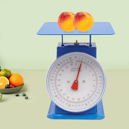 Cncest DKIDYSTRY-2286 Mechanical Kitchen Weighing Food Scale 20Kg/44Lbs Modern Iron Analog Kitchen Scale Blue Analog Food Scale thumb #3