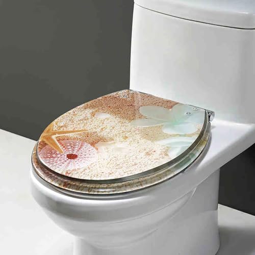 便座、スロークローズ便座、 Resin Soft Close Toilet Seat With Bottom Lock For Half Enclosed Toilet 42x36cm Multicolor(Style-3)