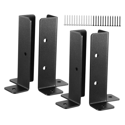SEWACC 4 Ensembles Support De Poteau De Clôture Terrasse Kit De Supports De Base Métallique Pour Poteaux Ancrage De Poteau De Clôture Et De Garde-corps