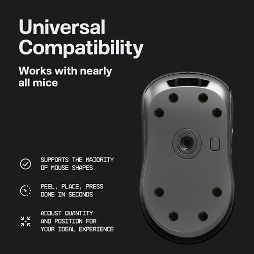 Image of WALLHACK PTFE Mouse Sole Dot Type | Premium Universal Sole for Gaming Mouse | Smooth Gliding with Cloth and Glass Mouse Pad | Customize Speed Control | Quick and Easy Installation | Black 7mm x 7mm