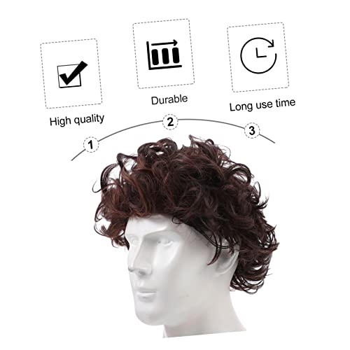 Perruque courte bouclée homme accessoire idéal cosplay et fêtes