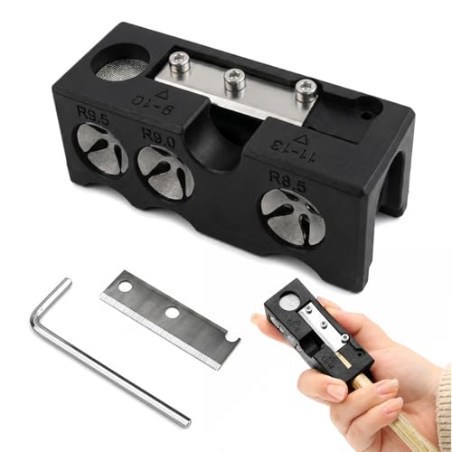 Duronge 11 en 1 - Herramienta de reparación y herramienta de reparación de tacos de billar multifuncional para un mantenimiento preciso de las puntas de taco, portátil en negro, 8 x 3 x 3 cm