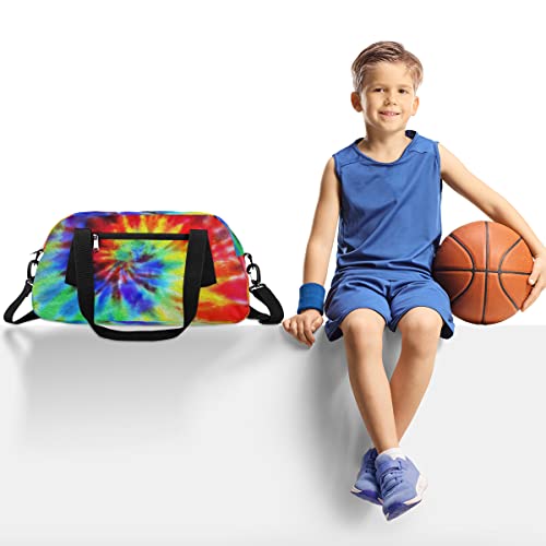 Rainbow Tie Dye Kids Duffel Bag for Girls Boys Teens, Rainbow Oil Painting Dance Bag Overnight Small Duffel Bag Carry On Weekend Sports Gym Travel Bag for School Practice Gymnastics Ballet2