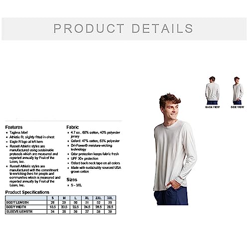 Image of Russell Athletic Men's Basic Cotton Long-Sleeve T-Shirt