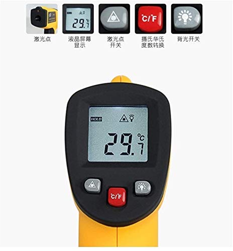 XINGYU Thermomètre, Thermomètre à Main Industriel, Pistolet de température Outils ménagers très utiles (Couleur: Orange)