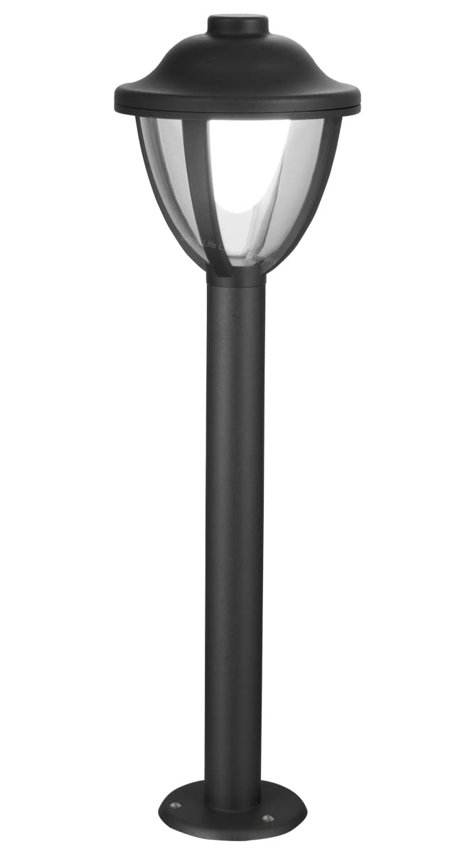 LED Bollard Light Outdoor Garden Pathway Lantern Lamp Post Black Finish 12w Cool White ZLC360BCW