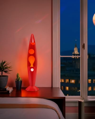 Image of Vanful 16 Inch Liquid Motion Lamp for Adults and Kids, Large Red Magma Motion Lamp with Orange Wax for Boys Girls Room Party Decor, Big Night Light Lamp 16 inch Suitable for Placing in Bedroom