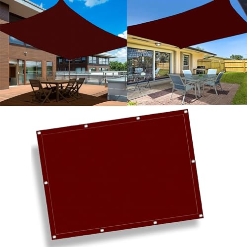Voile d'ombrage rectangulaire 6x6m polyester imperméable vin rouge - 2