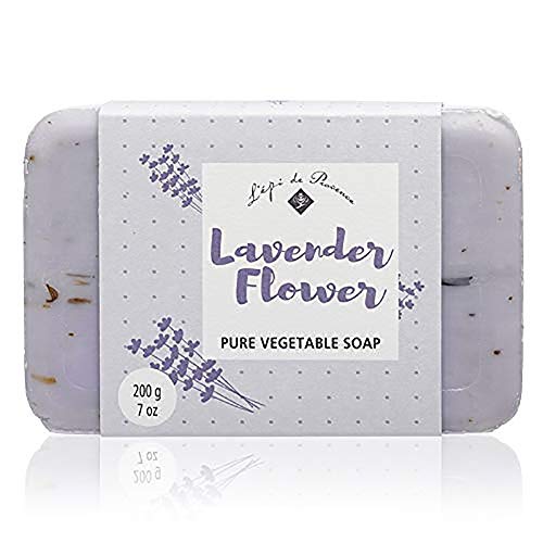 4 Bars of L'epi de Provence Triple Milled Lavender Flower Shea Butter Vegetable Soaps from France 200g