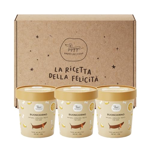Biscotti per Cani alla Vaniglia e Cappuccino per Colazione SET X3 | Snack per Cani 100% Naturali ideali per Addestramento, per tutte le taglie ed età | 300 gr Biscotti Cane Buongiorno Hygge Dog®