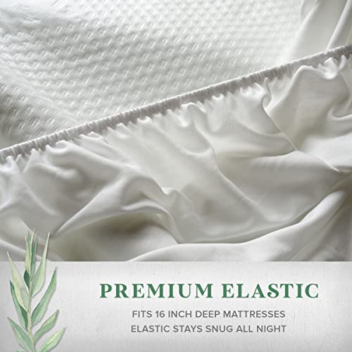 Image of STYLINEN Tencel Eucalyptus Waterproof Mattress Protector - 100% Waterproof, Ultra Soft & Cooling with 16 Deep Pockets, Noiseless Protection from Stains & Spills (Queen)