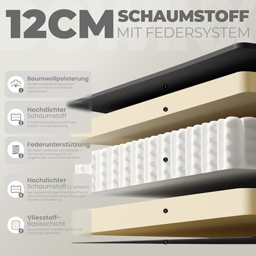 Sedia da gaming, ergonomica, con supporto lombare, regolabile, con poggiapiedi (nero) - Sedia gaming - Immagine 3