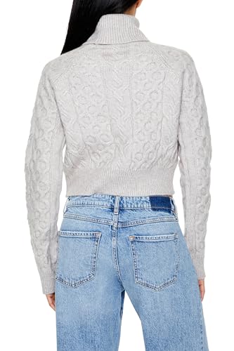 Image of Forever 21 Women's Cropped Cable Knit Turtleneck Sweater