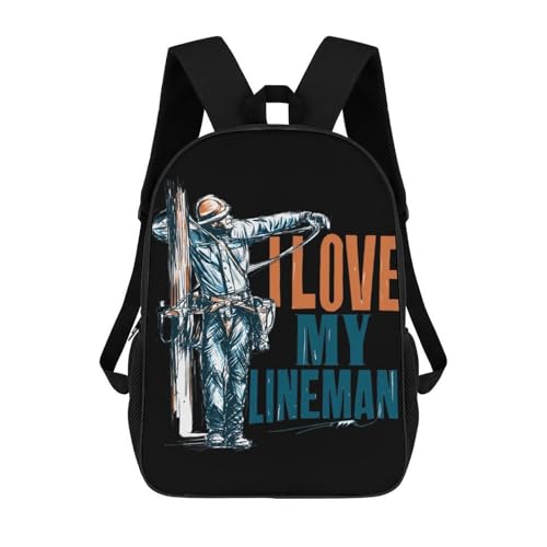 I Love My Lineman Unisex Backpack 17