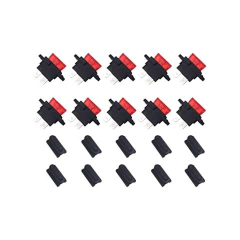 KOLACEN 10 Pcs Auto ATC Blade Standard Fuse Holder Seat for Car Boat Truck SUV with Cover Black + 10 Pcs 10 Amp Standard Fuse Cover
