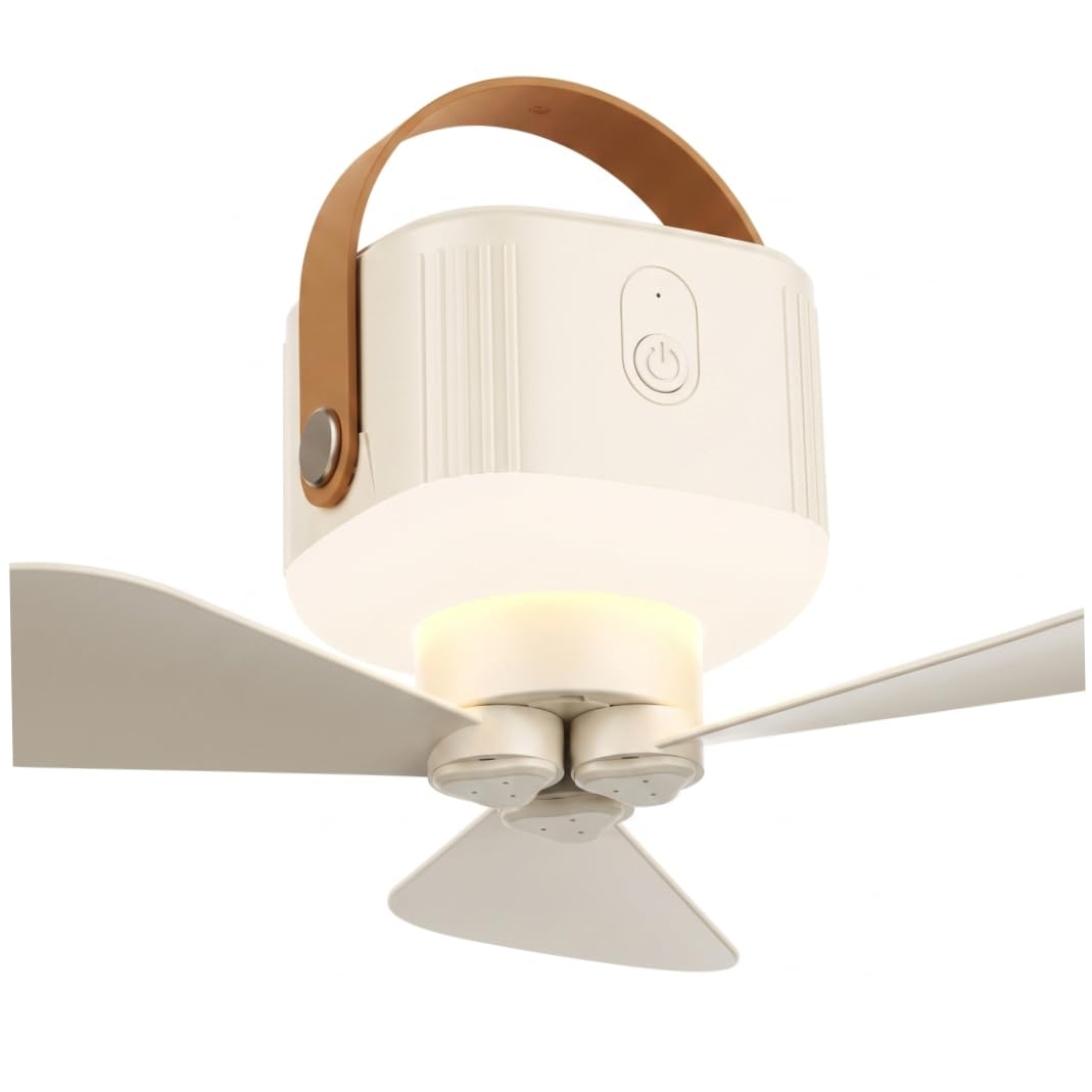 Uanqfegy Camping Rechargeable Fan, 7200mah, White