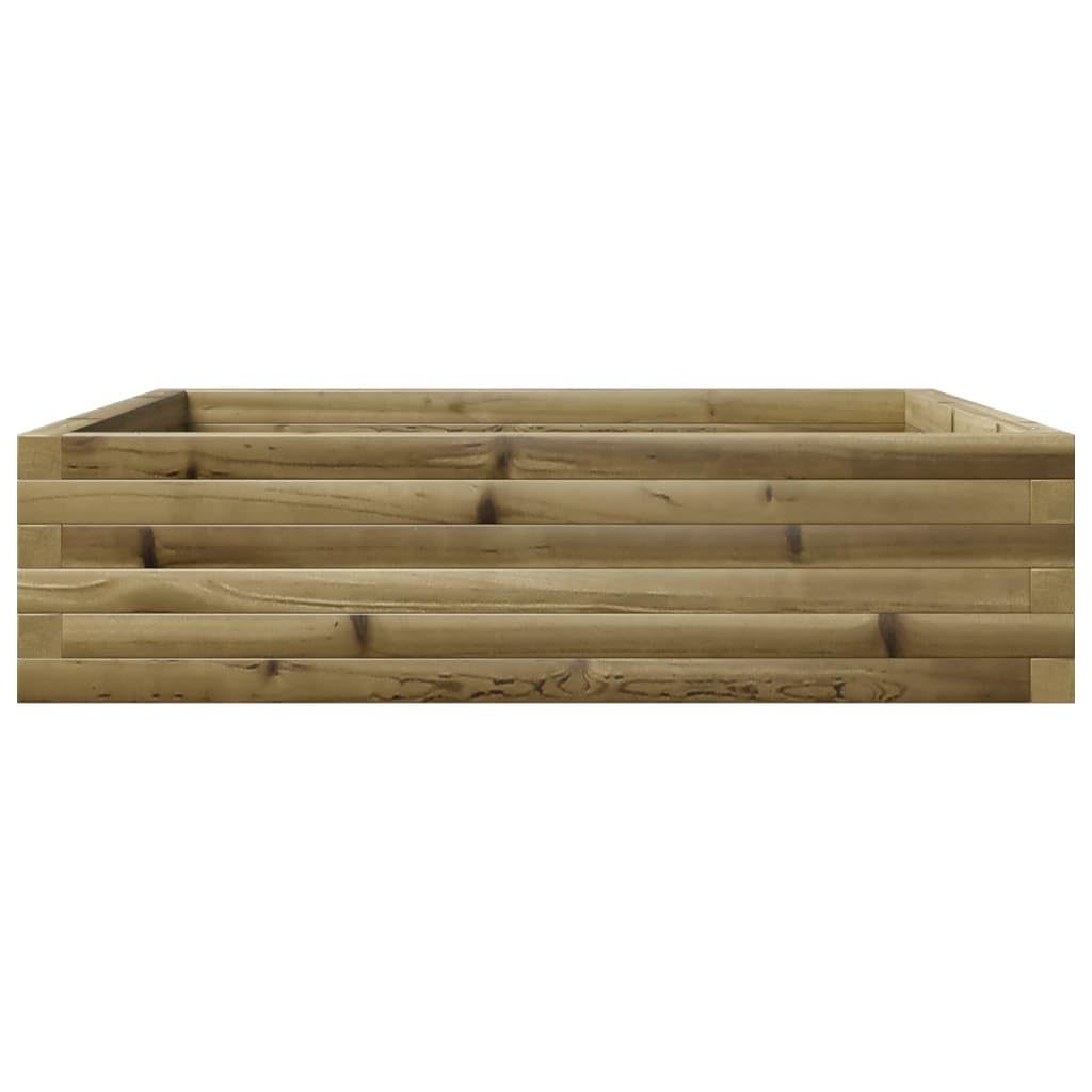 Macetero 90 x 90 x 23 cm madera de pino impregnada, resistente bancal alto para jardín al aire libre, grandes flores y verduras, estable