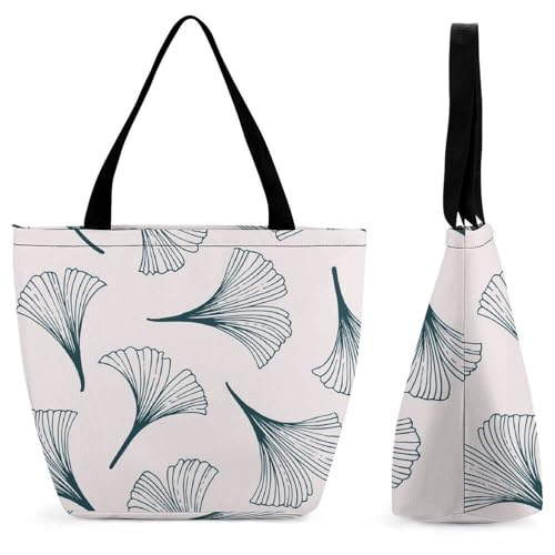 Sac à main pour femme Feuilles Grises grand sac de shopping et bandoulière de voyage