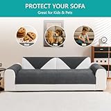 DeepDream Wasserdicht Sofa Überzug Chenille Sofabezug, Kratzfest Hund Katze Sofaschoner, Rutschfester Sofa Cover Couch Überzug 2 3 4 Sitzer für U Form L Form Sektionssofa (Dunkelgrau, 90 * 210cm)