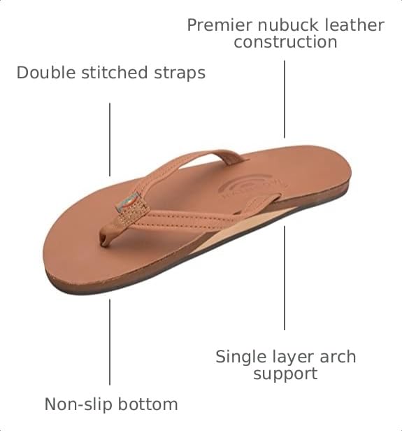 Image of Rainbow Sandals Women's Double Layer, Narrow Strap, Leather Sandals w /Arch | Comfort Sandals
