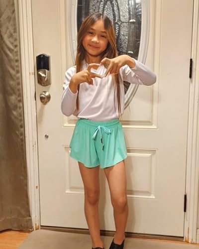 Image of Stelle Girls Flowy Shorts with Pockets Athletic Running Skirt High Waist Butterfly 2 in 1 Sports Short 5-16 Years
