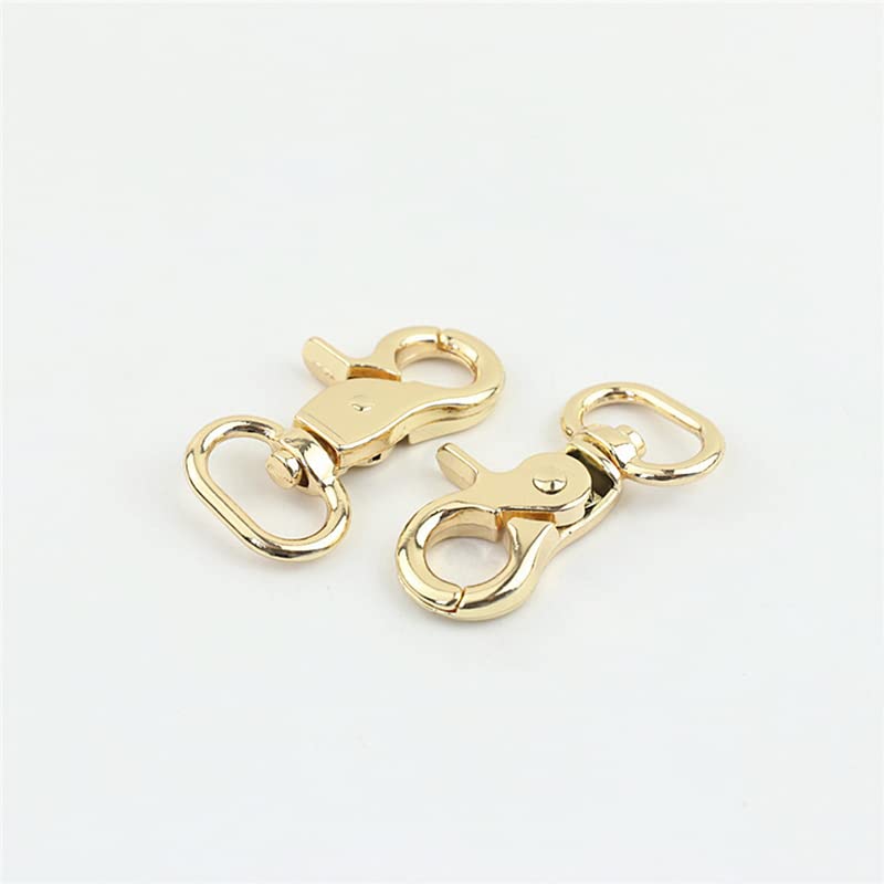 RarehauntRarehaunt Metal Lobster Claw Clasps 360 Swivel Trigger Snap Hook for Specialist Bags Wallets Luggage Travel Acessories Bog Buckle ID Keychain Key Rings Crafts Jewelry Findings 2 Pcs Golden