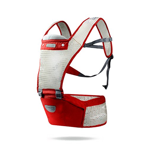 SONARIN 2018 Anteriore Hipseat Baby Carrier,Tutte le stagioni Comune,Tessuto in filato ad alto tratto,Respirabile estivo,Ergonomico,6 portanti,Adattato al crescere del tuo bambino(Rosso)
