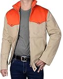 Mens Yellow Cowboy John Dutton Cotton Biker Kevin Costner Bomber Jacket (XL)