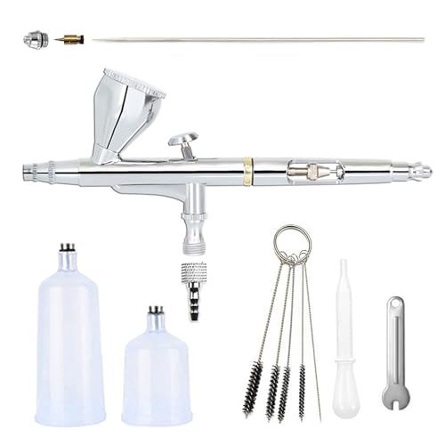 Image of Self-Centring Plug in Nozzle and Easy to Clean Airbrush Pen, 0.3mm Dual Action Airbrush, Air Brush Set Easy Clean for Painting, Nail, Makeup,Airbrush Spray Set for Painting Nails Cake Tattoo