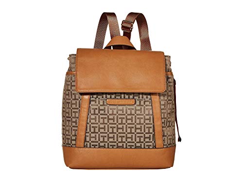 Tommy Hilfiger Lottie Jacquard Backpack Tan Dark Chocolate One Size