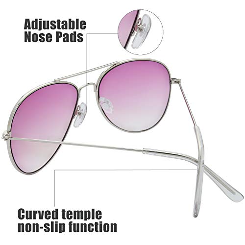 Image of The Fresh Classic Aviator Sunglasses for Men Women, Metal Frame Mirror Lens, Pilot Style, Includes Cleaning Cloth, Pouch