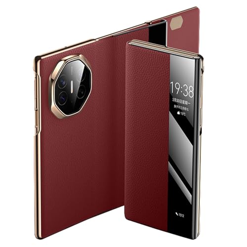 NALACAL Slim Case for Huawei Mate XT, Luxury Genuine Leather, Sma...
