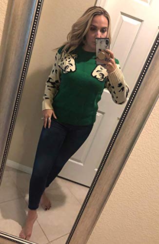 Image of Angashion Women's Sweaters Casual Floral Printed Patchwork Long Sleeves Knitted Pullover Cropped Sweater Tops