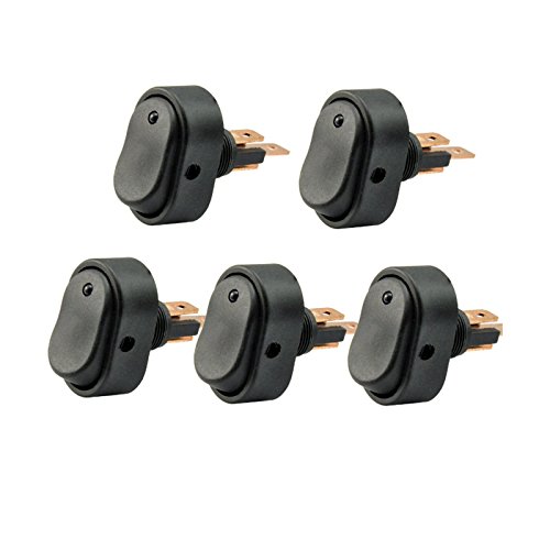 Reusious 30 Amp 12 Voltios LED ENCENDIDO-APAGADO Interruptor de eje de balancín Interruptor de enchufe triángulo para el barco de la motocicleta del coche Marina paquete de 5