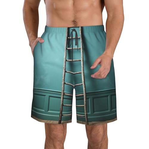 Men's Swim Trunks A Ladder Quick Dry Board Shorts Mens Bathing Suit Beach Swimwear with Pockets