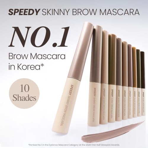 Image of PERIPERA Speedy Skinny Brow Mascara (11 LATTE ASH), Tinted Eyebrow Mascara with Slim Precision Brush, Clump-Free Natural Brows, K Beauty, Korean Makeup