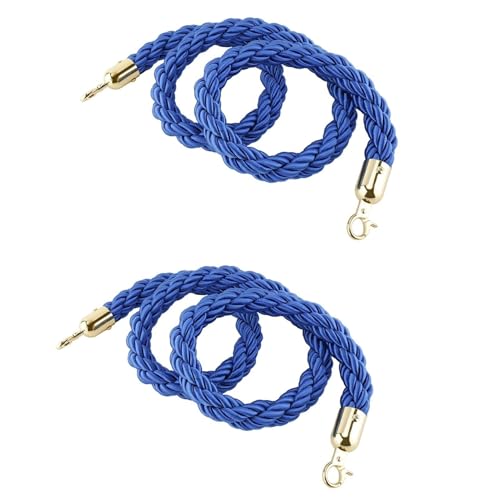 Corde en jute pour barrière de contrôle des foules et séparateur de file d'attente bleu