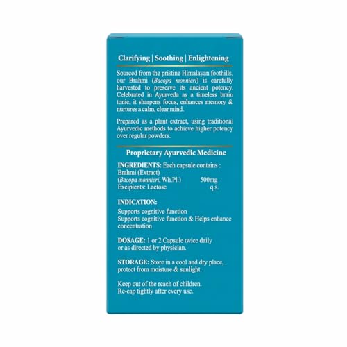 Image of Baidyanath TruSoul Brahmi 60 Veg Capsules | Helps Enhances Mental Clarity, Memory & Cognitive Health | Pure Herbs for Mind Wellness | Promotes Mind Relaxation