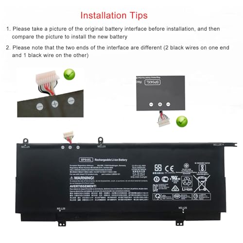 Image of SP04XL L28764-005 Laptop Battery Replacement for HP Spectre X360 13T-AP000 13-AP0053DX 13-AP0XXX 13-AP0013DX 13-AP0045NR Series HSTNN-IB8R HSTNN-OB1B L28538-AC1 TPN-Q203 61.4Wh