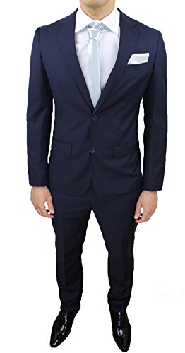 Costume homme bleu foncé taille 58 pour ensemble élégant deux pièces