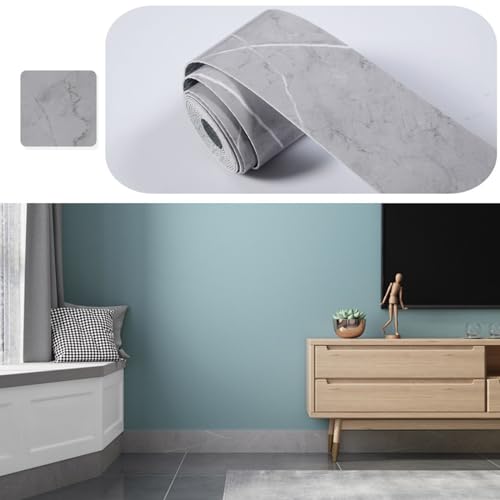 Rodapié flexible de PVC gris mármol autoadhesivo de 10cm x 10m para pared 5