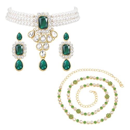 Image of Peora Crystal Faux Pearl Jewellery Gift Set for Women
