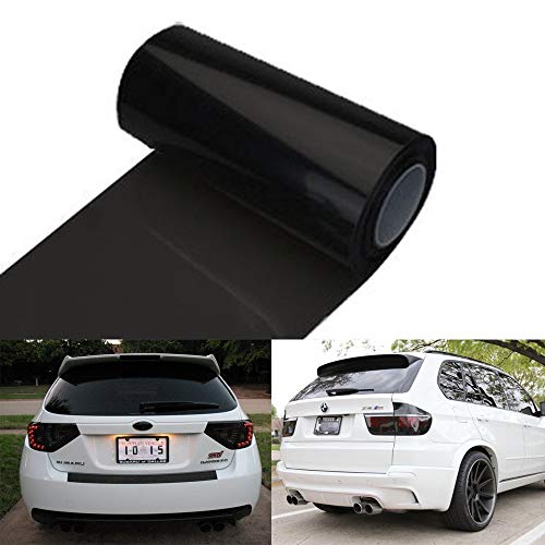 Image of KOMAS 12 inch X 48 inch Tint Vinyl Film Sticker Sheet Roll for Car Headlight, Tail Lights, Fog Lights with Squeegee + Cutter (Glossy Dark Black)