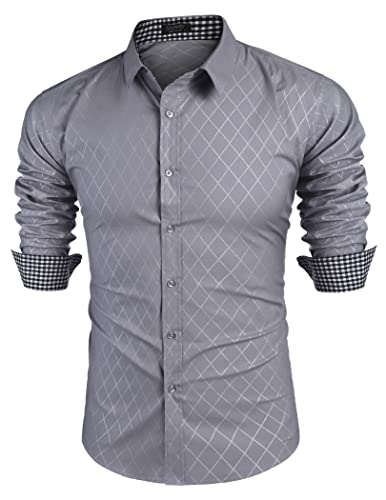 COOFANDY Hemd Herren Langarm Business Hemden Regular Fit Freizeithemd...
